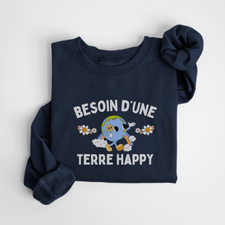 SWEATSHIRT TERRE HAPPY - MARINE