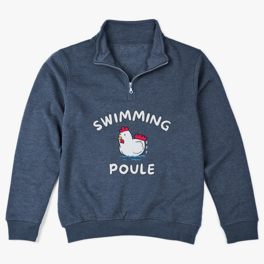 1/4 ZIP SWIMMING POULE - BLEU VINTAGE