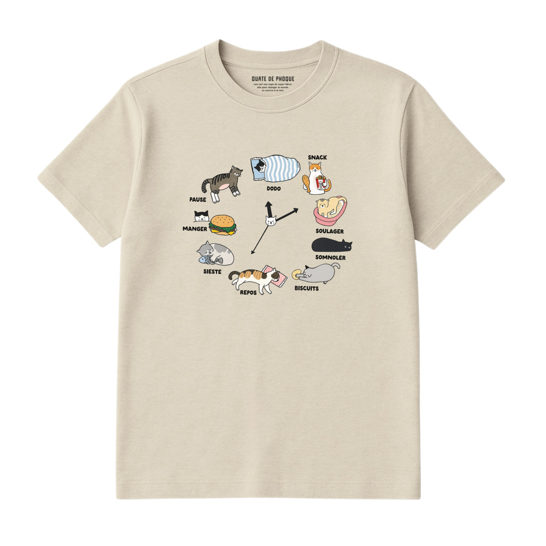 T-Shirt Chat Horloge