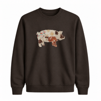 Sweatshirt Cochon Western Effet Patch