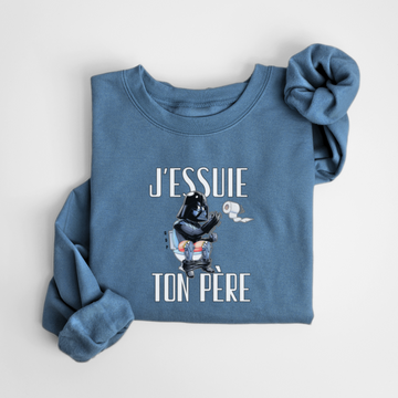 SWEATSHIRT J'ESSUIE TON PÈRE - DENIM