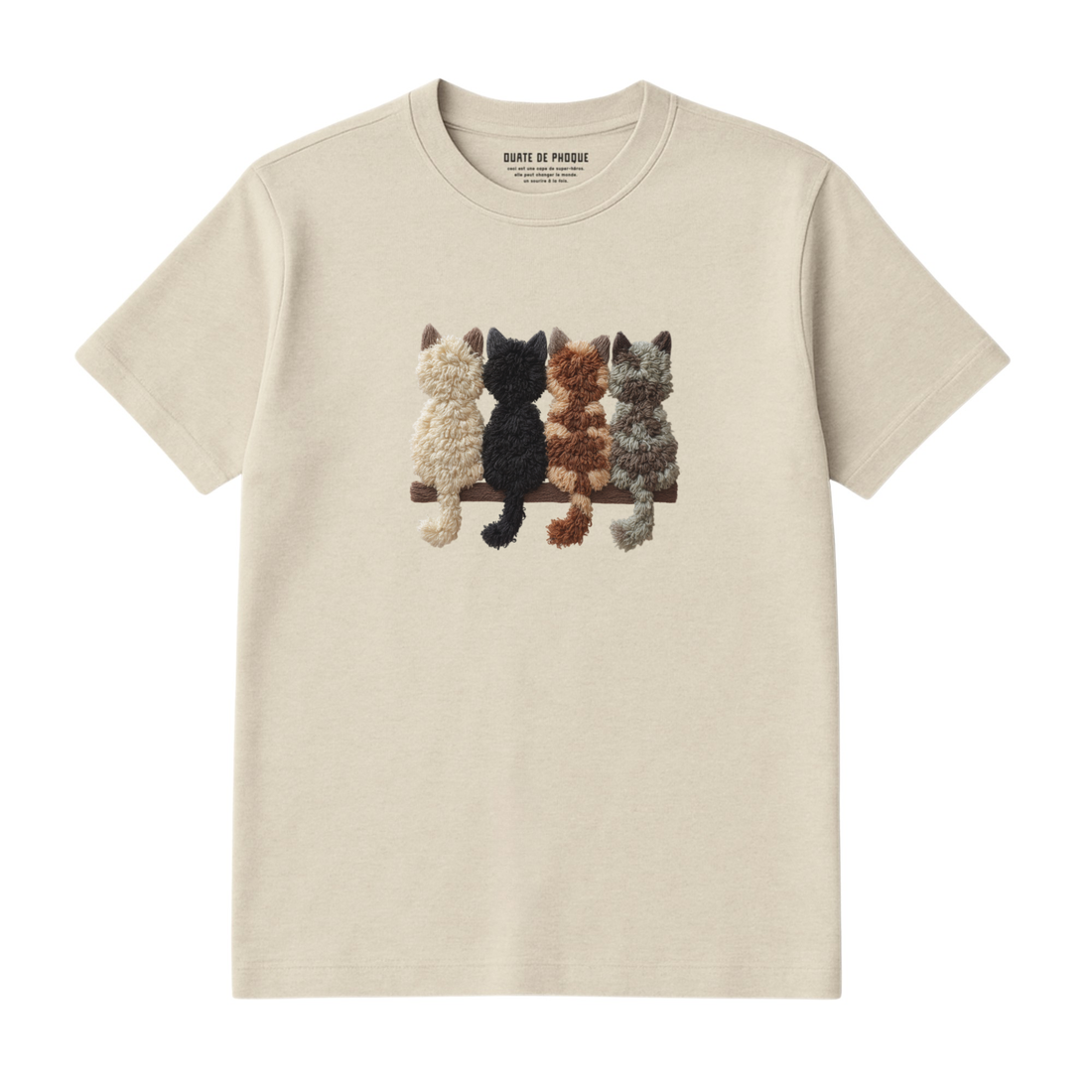 T-Shirt Chats De Dos Effet Patch