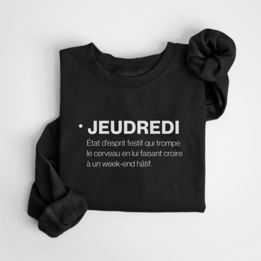 SWEATSHIRT JEUDREDI - NOIR