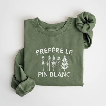 SWEATSHIRT PIN BLANC - SAUGE