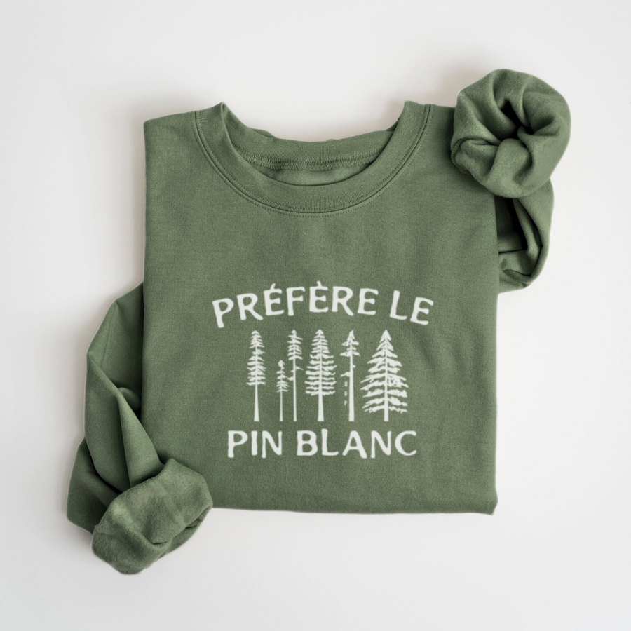 SWEATSHIRT PIN BLANC - SAUGE