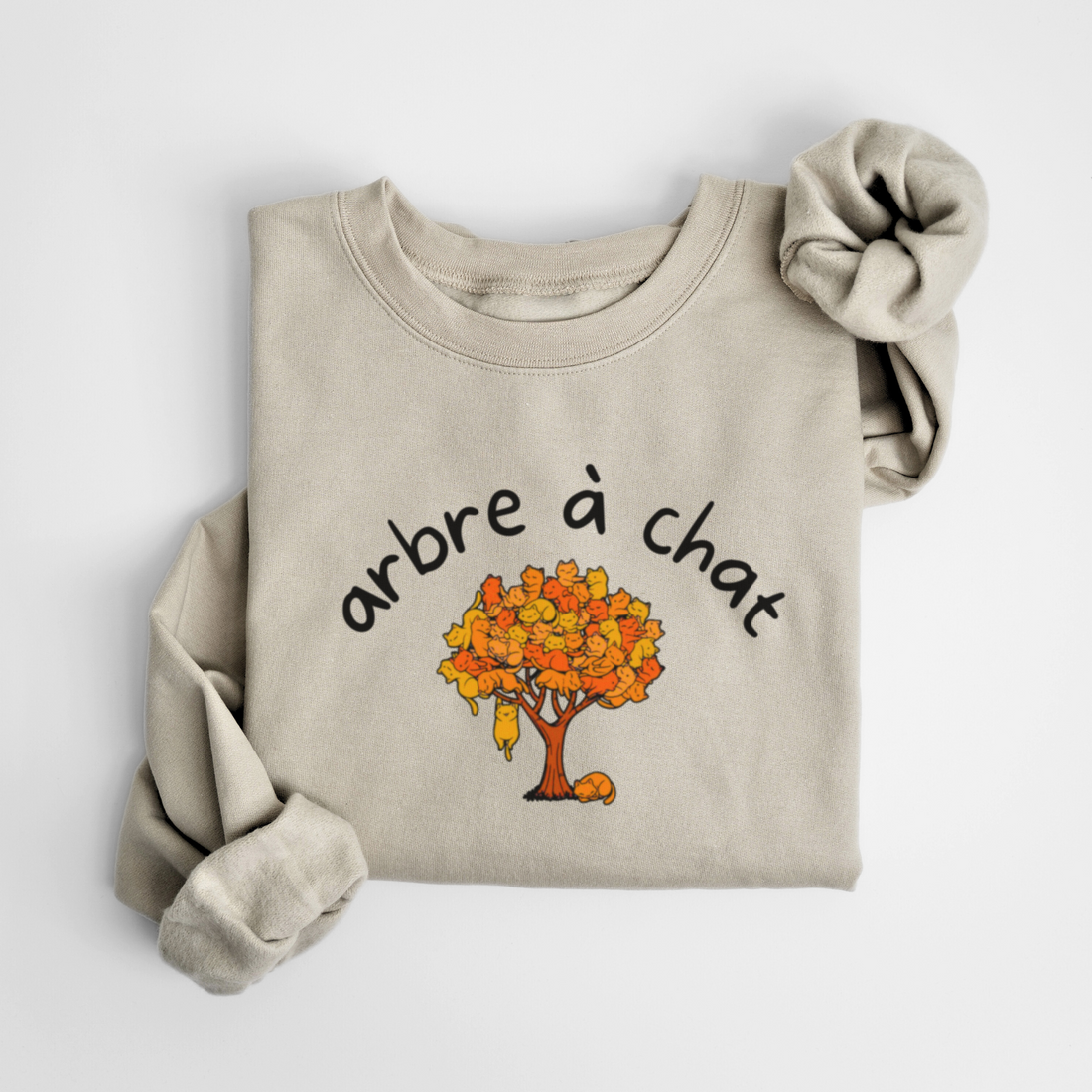 SWEATSHIRT ARBRE À CHAT - AMANDE