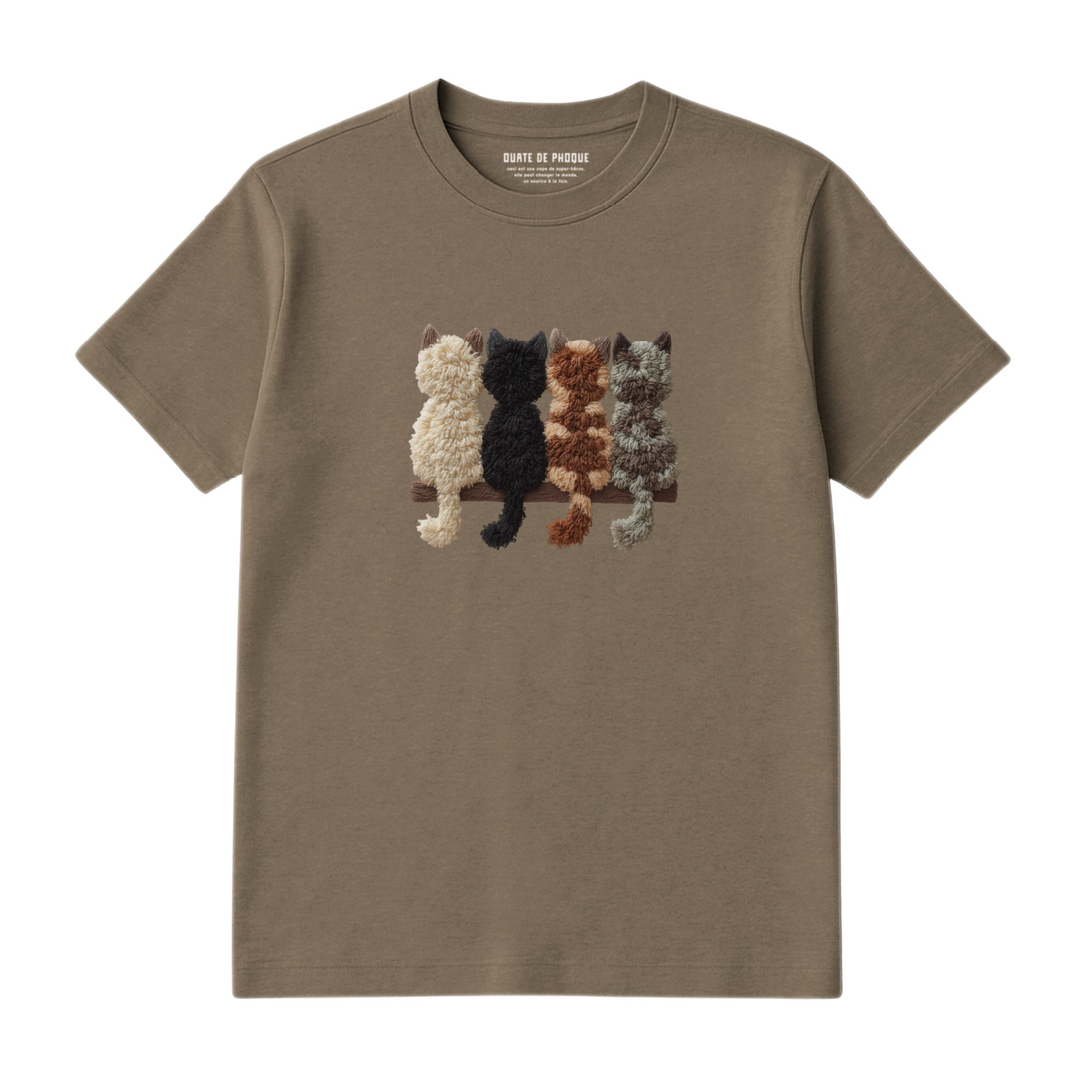 T-Shirt Chats De Dos Effet Patch