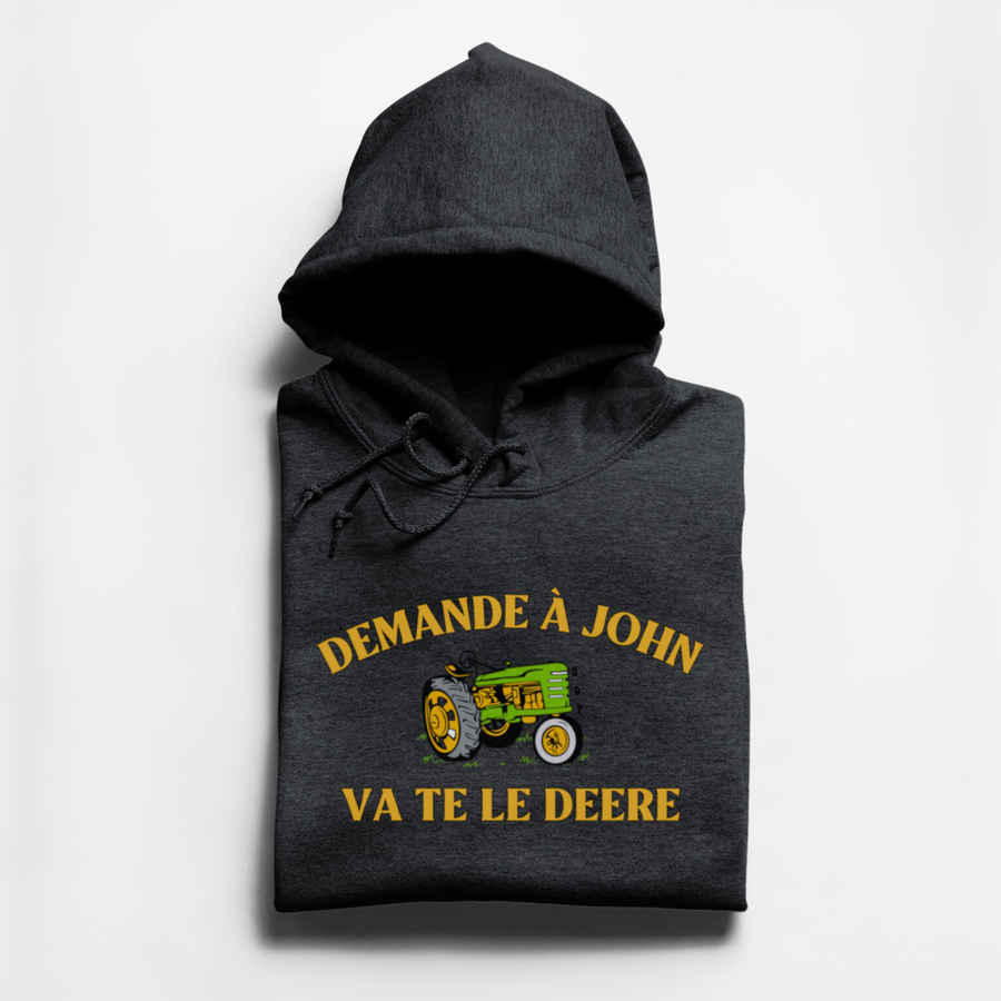 HOODIE JOHN DEERE - CHARBON