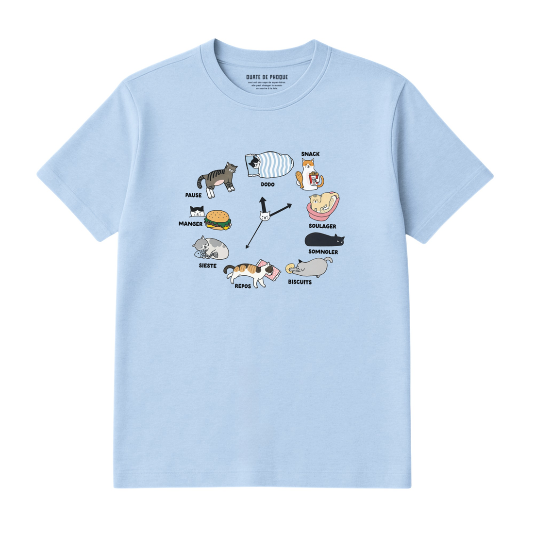 T-Shirt Chat Horloge