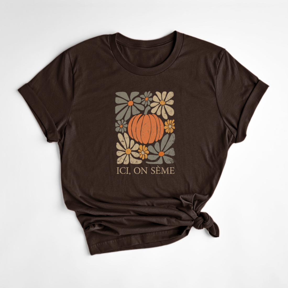 T-SHIRT ON SÈME AUTOMNE - ESPRESSO