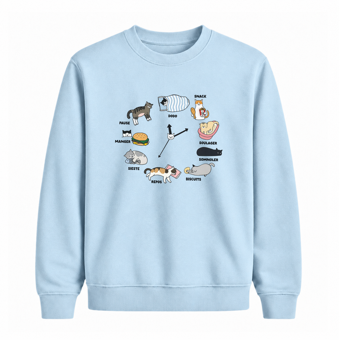 Sweatshirt Chat Horloge