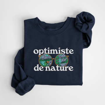 SWEATSHIRT OPTIMISTE DE NATURE - MARINE