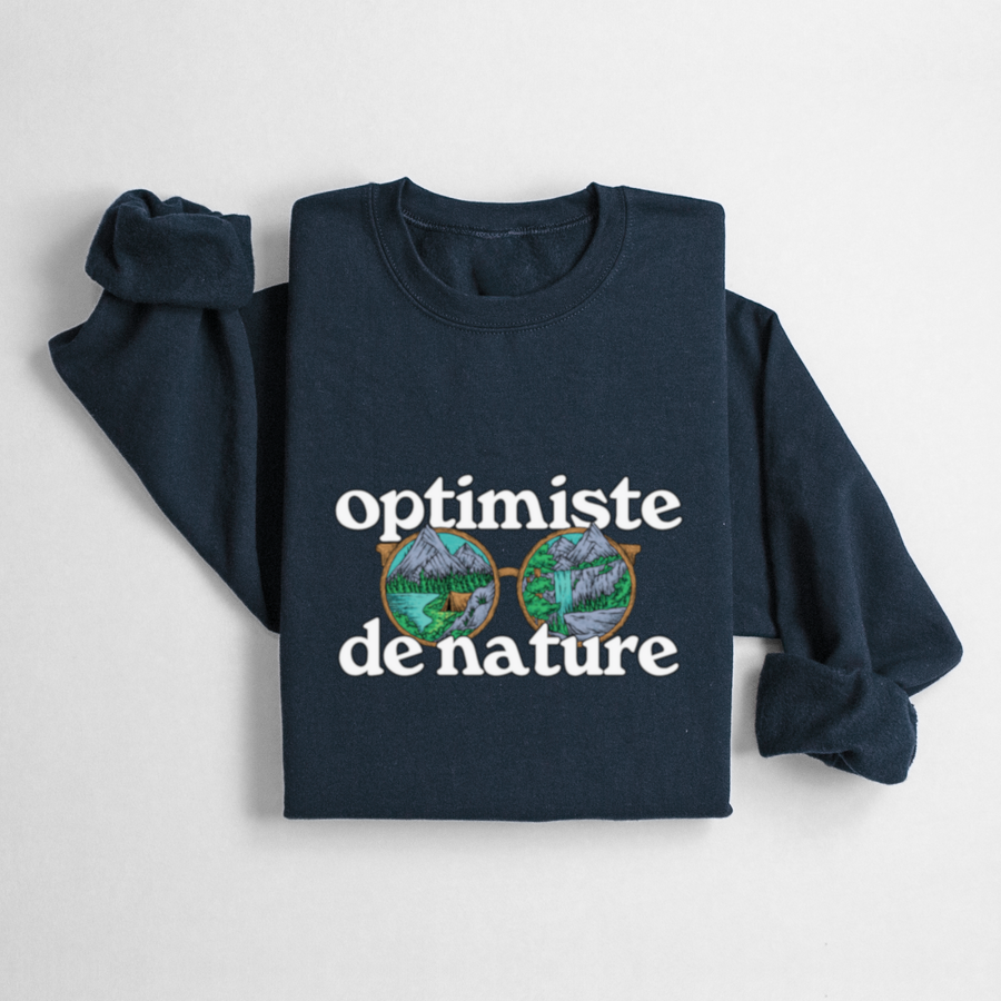 SWEATSHIRT OPTIMISTE DE NATURE - MARINE