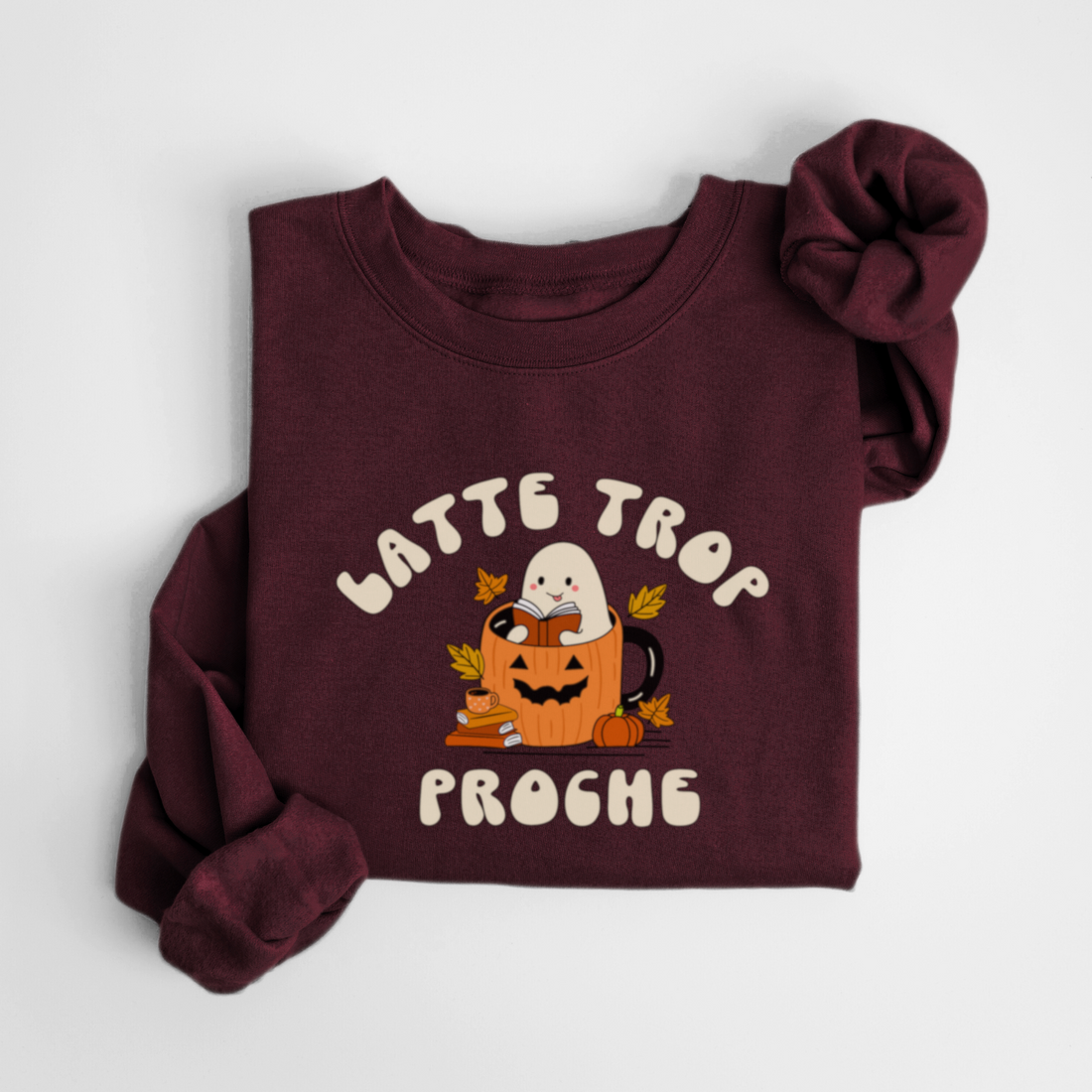 SWEATSHIRT LATTE PROCHE - BORDEAUX