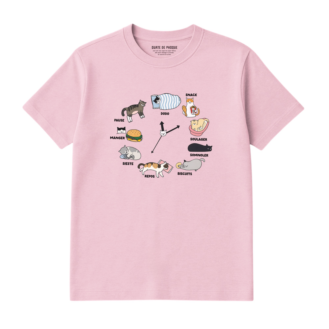 T-Shirt Chat Horloge