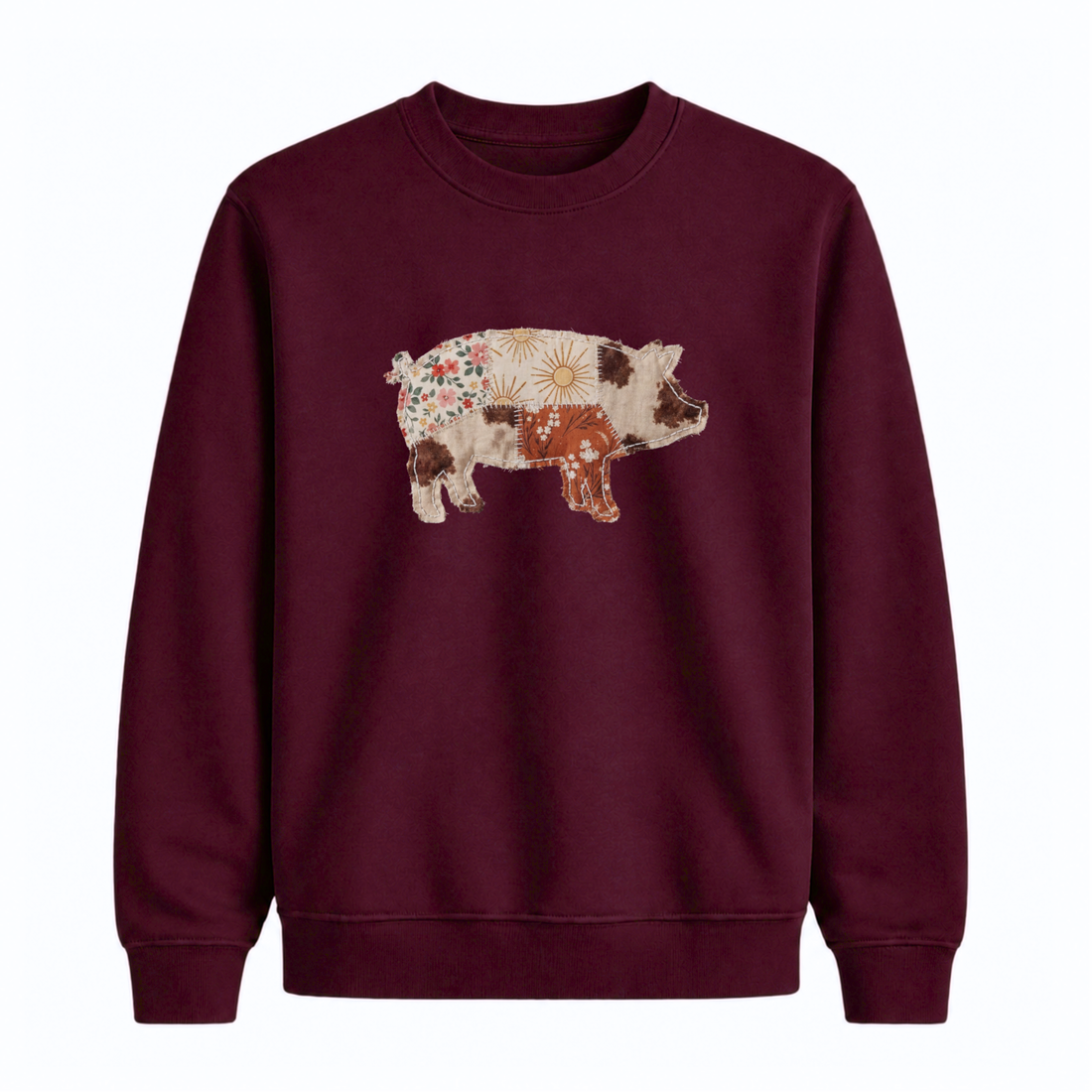 Sweatshirt Cochon Western Effet Patch