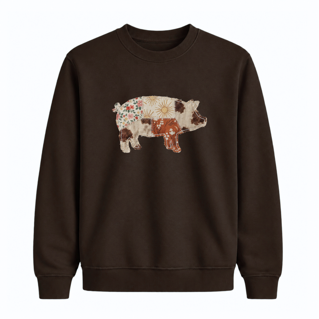 Sweatshirt Cochon Western Effet Patch