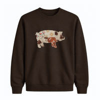 Sweatshirt Cochon Western Effet Patch