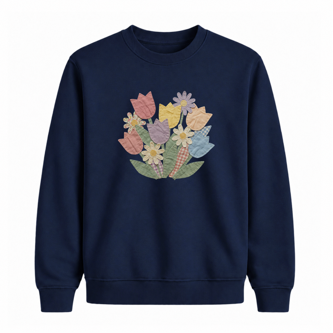Sweatshirt Tulipes Effet Patch