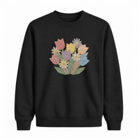 Sweatshirt Tulipes Effet Patch