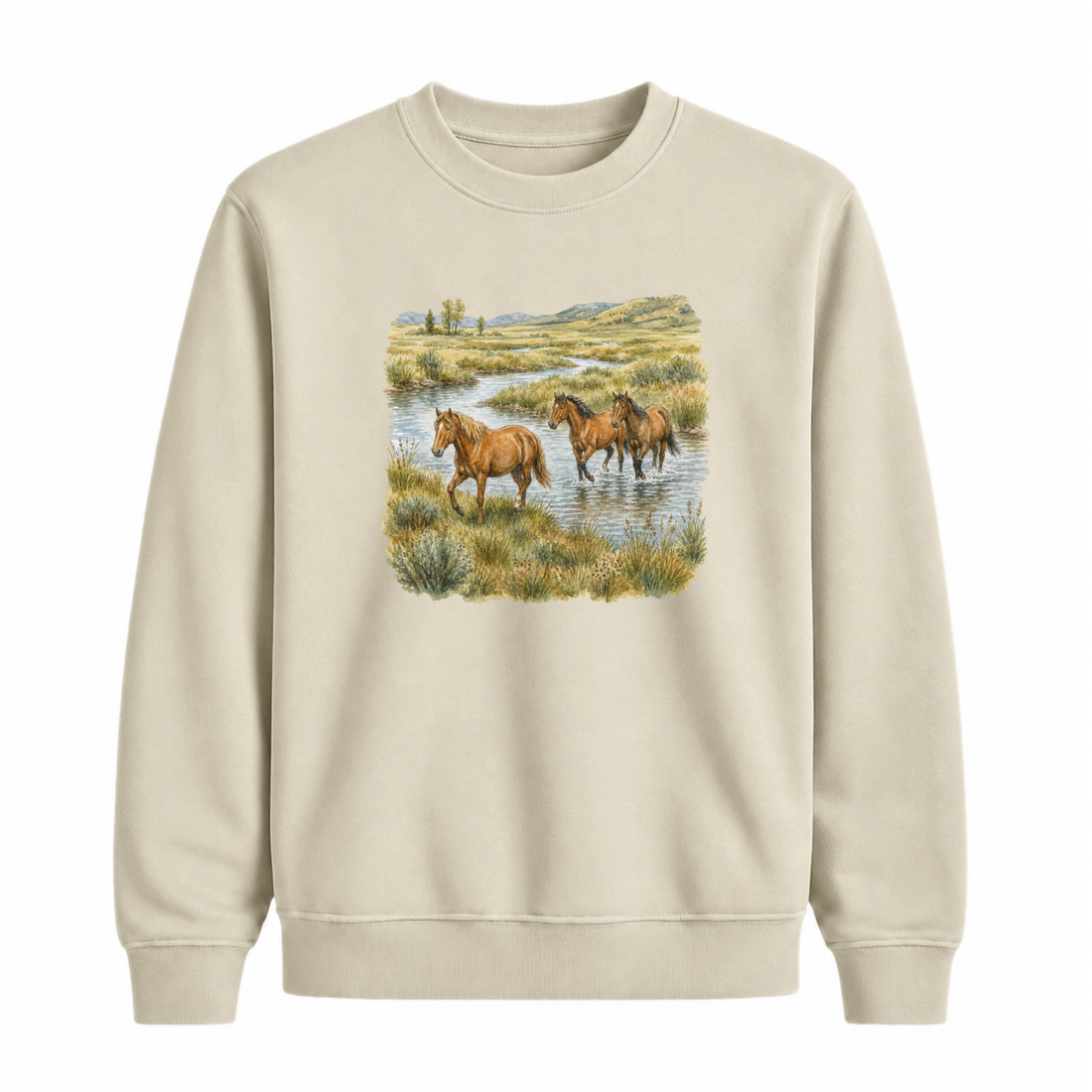 Sweatshirt Chevaux Vintage
