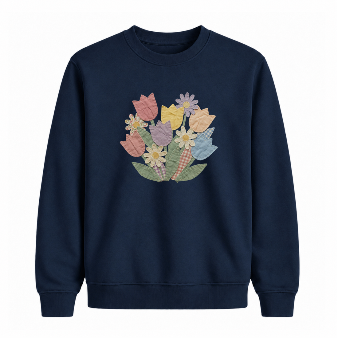 Sweatshirt Tulipes Effet Patch