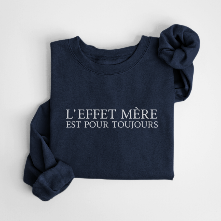 SWEATSHIRT EFFET MÈRE - MARINE