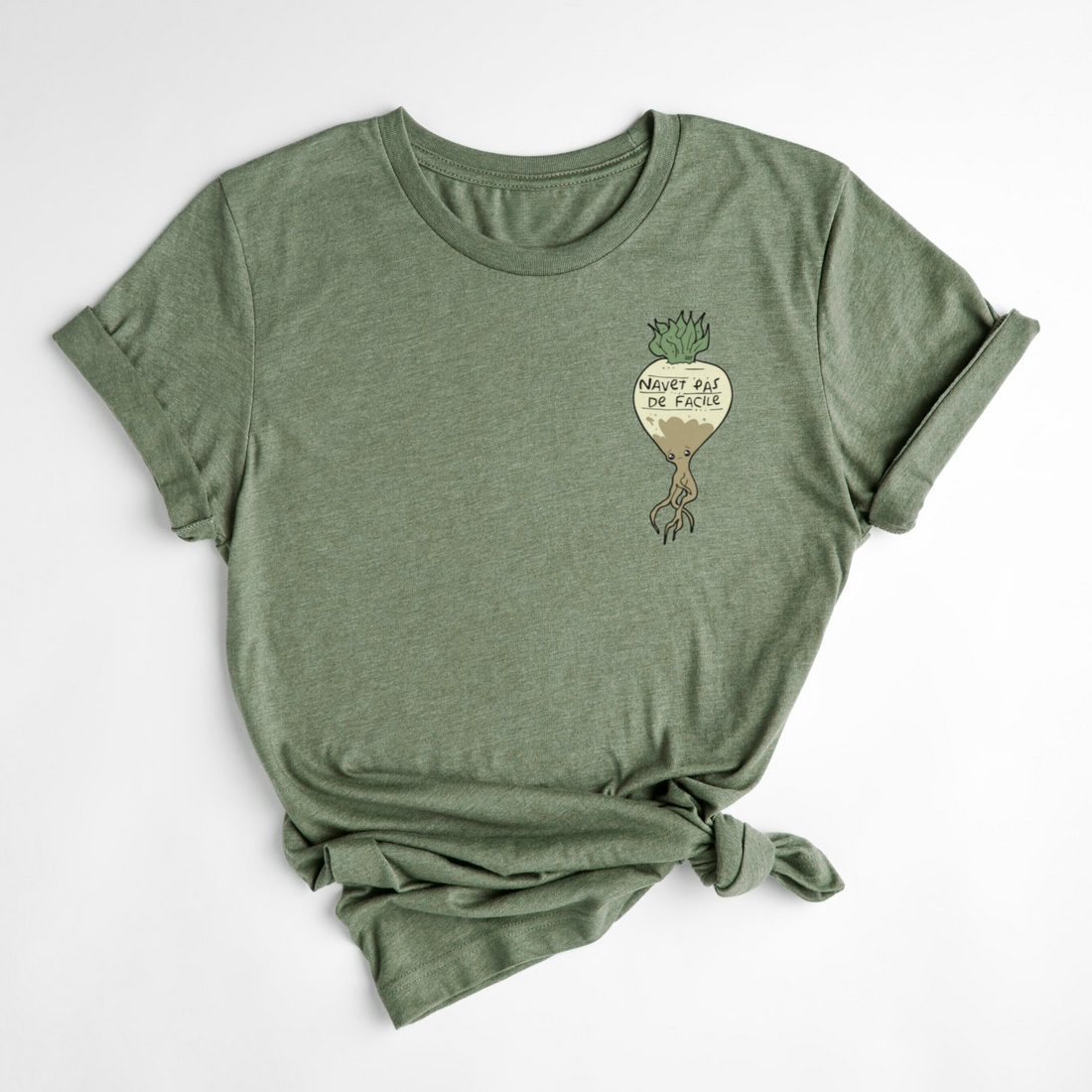 T-SHIRT NAVET - OLIVE