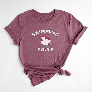 T-SHIRT SWIMMING POULE - CERISE