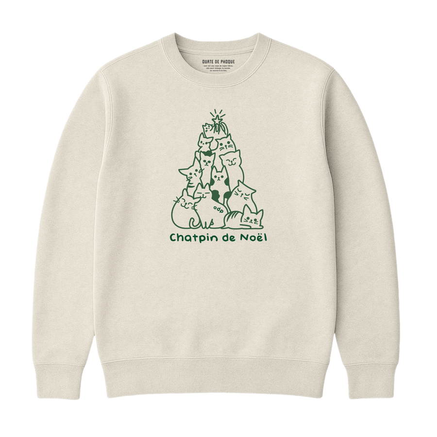 Sweatshirt Chatpin De Noël