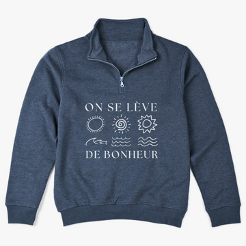 1/4 ZIP LÈVE DE BONHEUR - BLEU VINTAGE