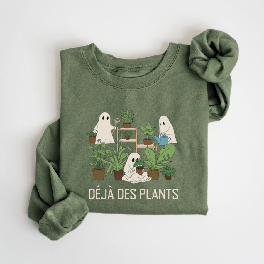 SWEATSHIRT PLANTS FANTÔMES - SAUGE