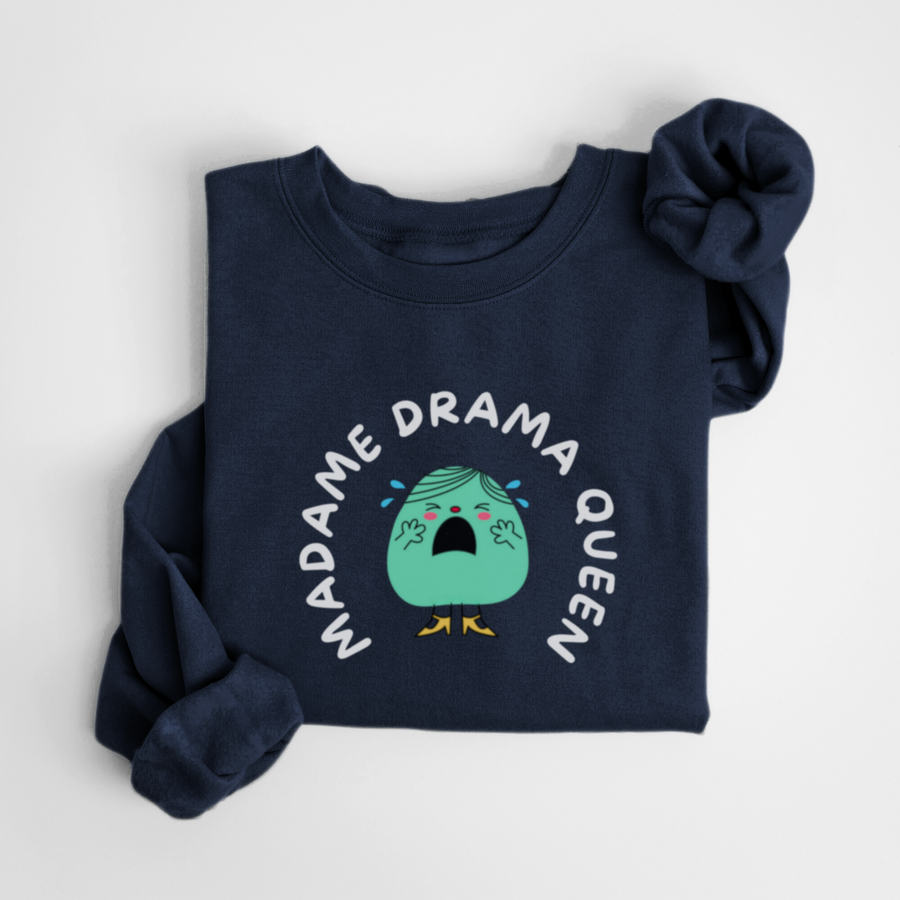 SWEATSHIRT MADAME DRAMA QUEEN - MARINE