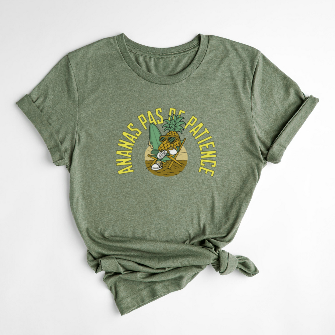 T-SHIRT ANANAS PATIENCE - OLIVE