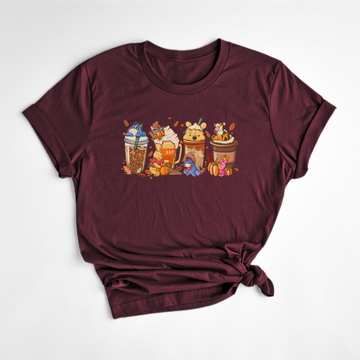 T-SHIRT LATTE THE POOH - BORDEAUX