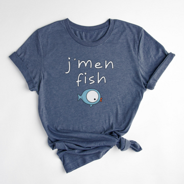 T-SHIRT J'MEN FISH - BLEUET