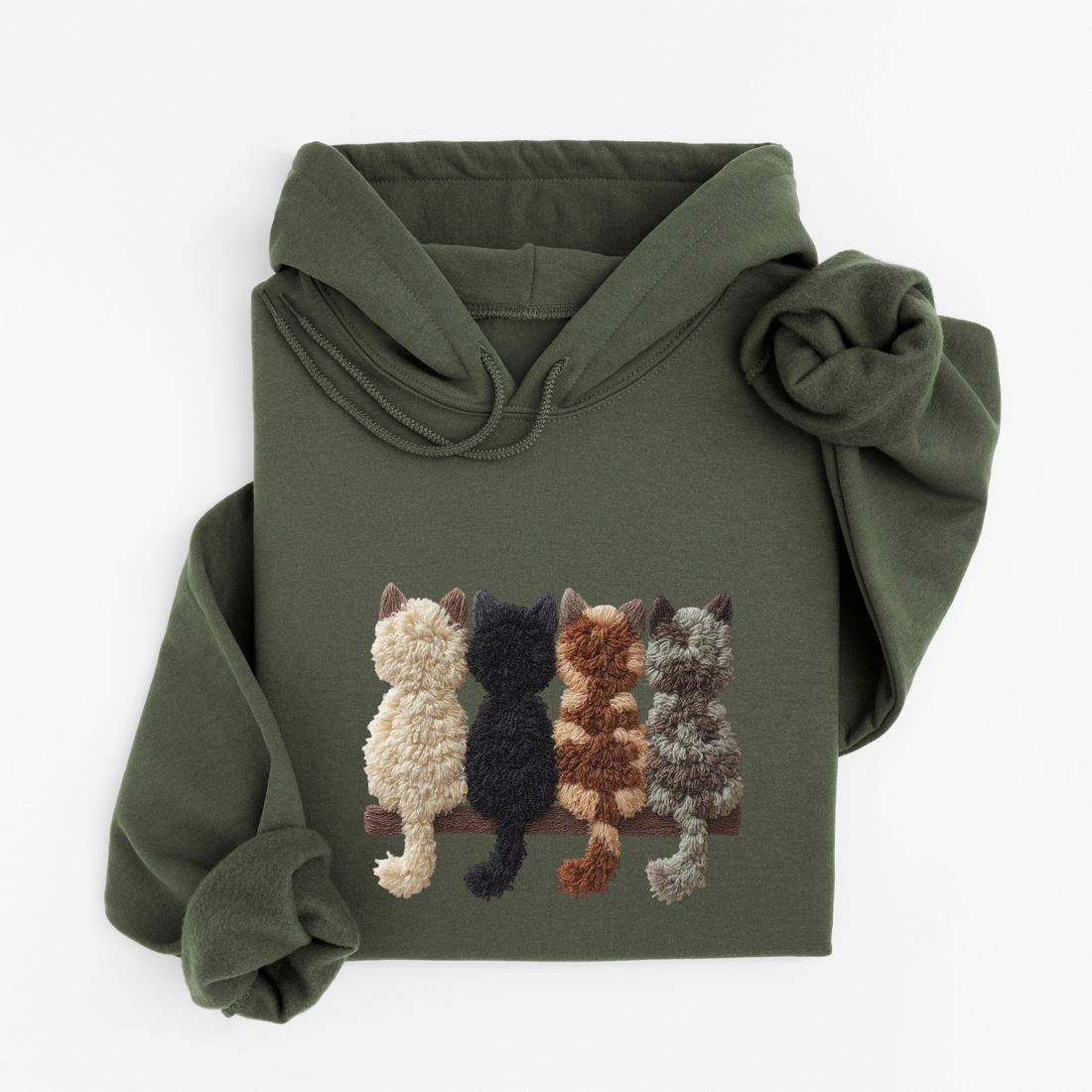 Hoodie Chats De Dos Effet Patch