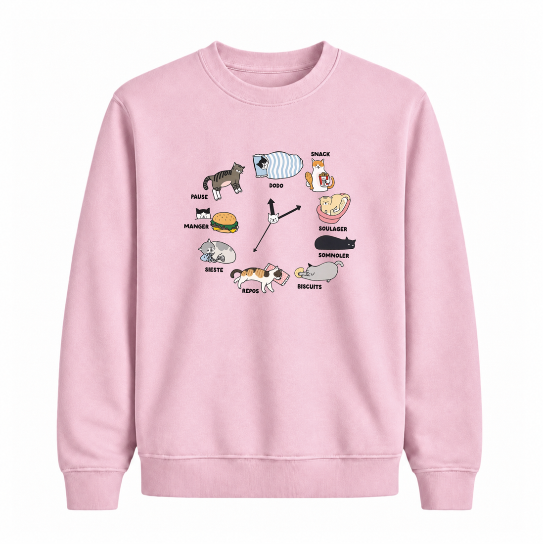 Sweatshirt Chat Horloge